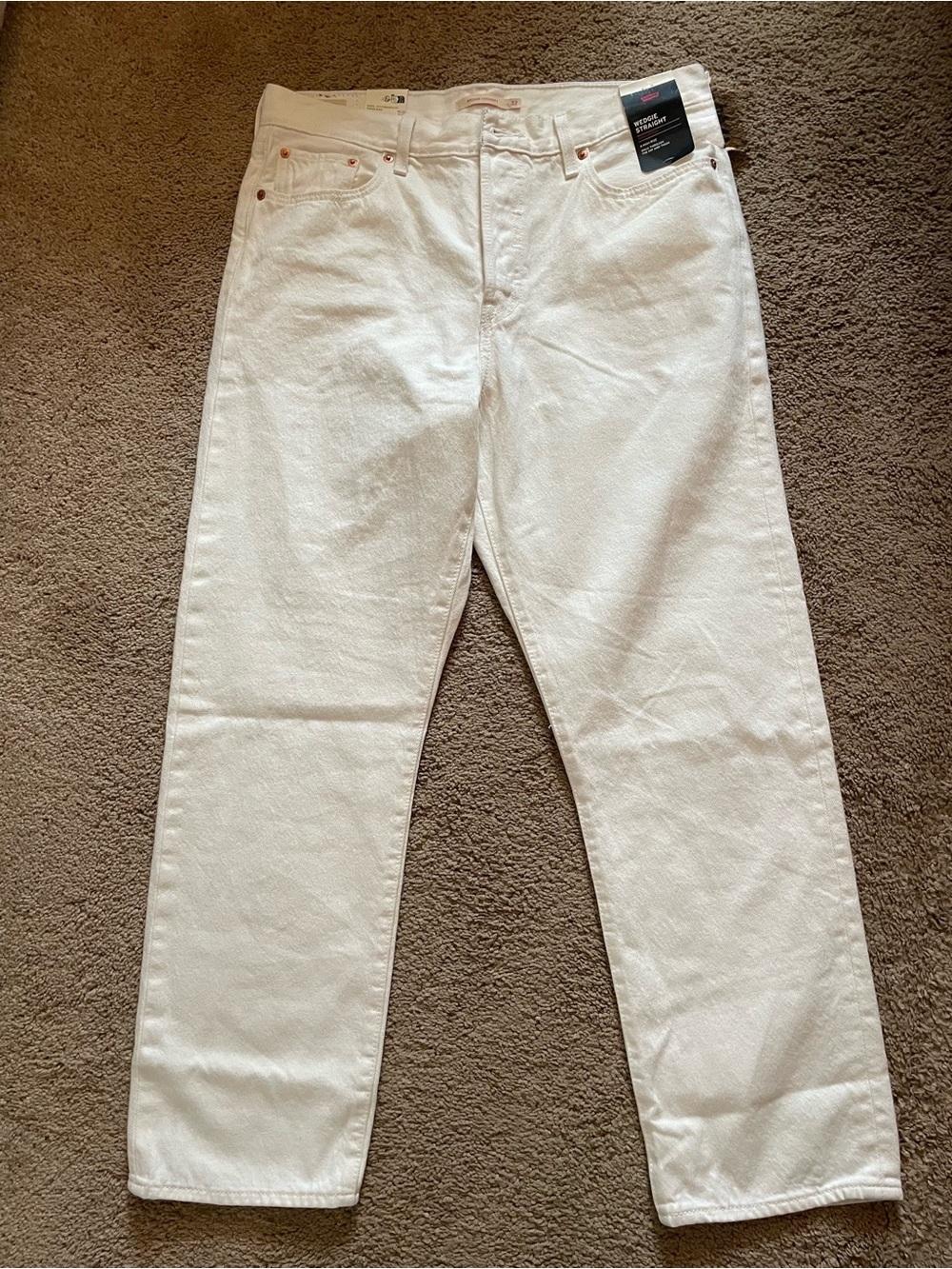 Levi's Straight Leg Jeans in Off-White/Cream - Picture 1 of 8
